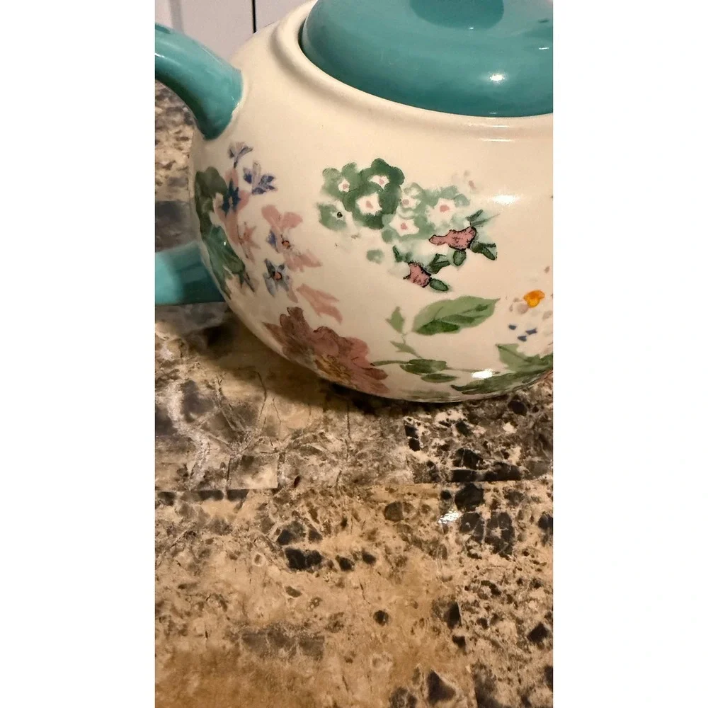 Pioneer Woman Flea Market Country Garden Stoneware Teapot Floral With Lid